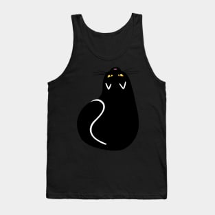 Top View Black Cat Tank Top